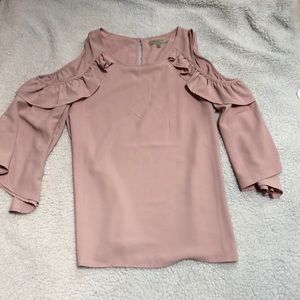 Pink Cold Shoulder Blouse